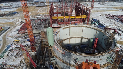 Курская АЭС-2: в здании реактора энергоблока №1 смонтированы  гидроемкости системы аварийного охлаждения активной зоны