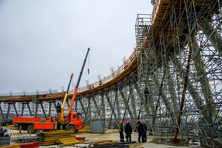 Concreting of the exhaust tower of the cooling tower for power unit No. 1 has begun at Kursk NPP-2