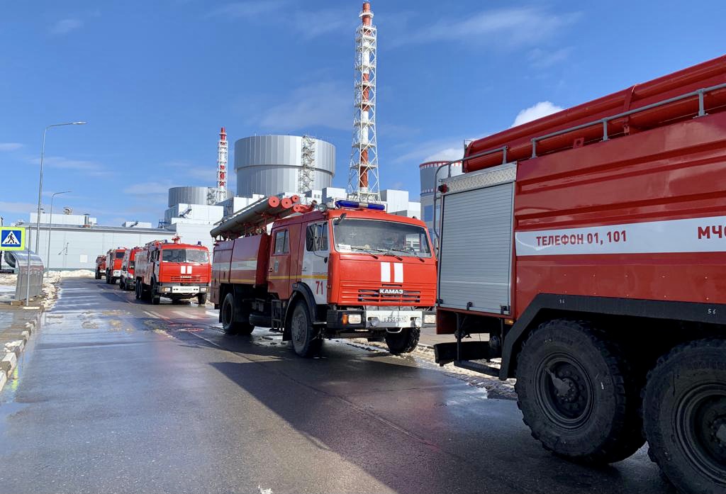 На энергоблоке № 6 ВВЭР-1200 Ленинградской АЭС успешно прошли пожарно-тактические учения
