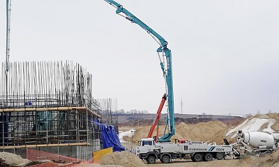 Concreting of the foundation slab for the block pumping station of power unit No. 2 was completed ahead of schedule at the Kursk NPP-2 site