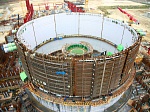 На энергоблоке №1 Курской АЭС-2 завершился монтаж второго яруса внутренней защитной оболочки реактора 