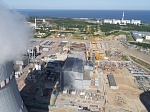 Ленинградская АЭС-2: сооружение обстроя здания реактора энергоблока №2 ВВЭР-1200 ведется в графике