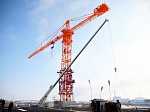 На стройплощадке Курской АЭС-2 завершился монтаж первого, не имеющего аналогов в России башенного крана для строительства энергоблоков ВВЭР-ТОИ
