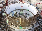Heat insulation for a part of the 1st power block’s reactor vessel has been installed at the Kursk NPP-2 construction site