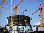 На энергоблоке №2 строящейся Курской АЭС-2 завершен монтаж третьего яруса внутренней защитной оболочки 