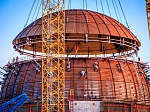 Leningrad NPP-2: at the VVER-1200 power unit No 2 under construction the dome of the inner reactor containment was established