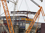 At the construction site of the Kursk NPP-2, installation of the roof of the turbine building of power unit No. 2 was completed