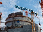 Курская АЭС-2: в здании реактора энергоблока №1 приступили к началу монтажа купольной части внутренней защитной оболочки